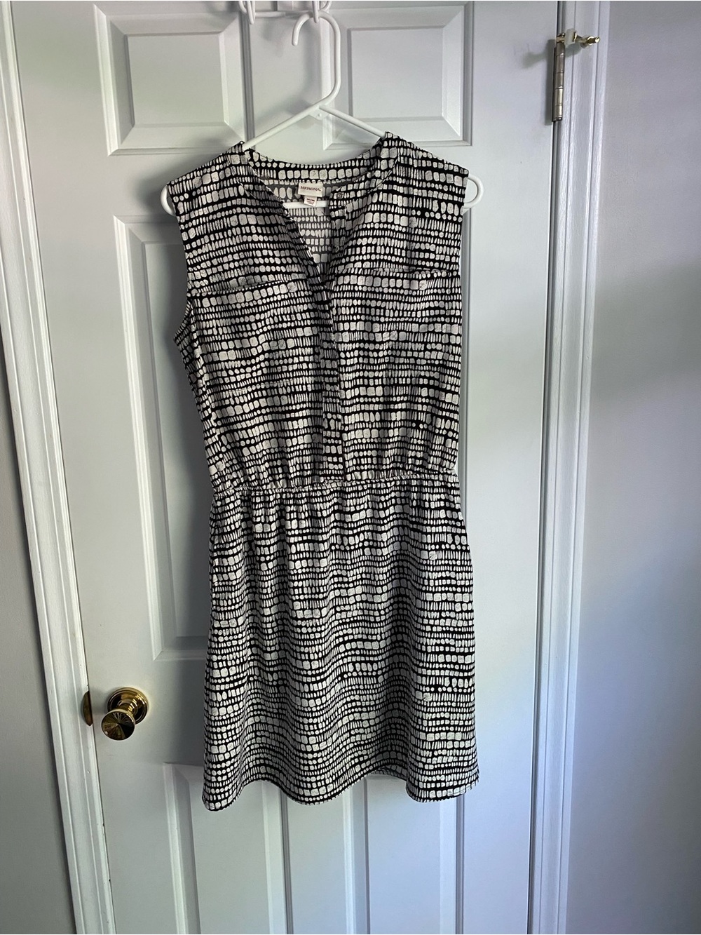 Merona Black & White Sleeveless Dress M